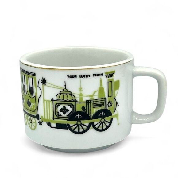 Vintage “Your Lucky Train” Asian Heavy Coffee Mug - Picture 1 of 13